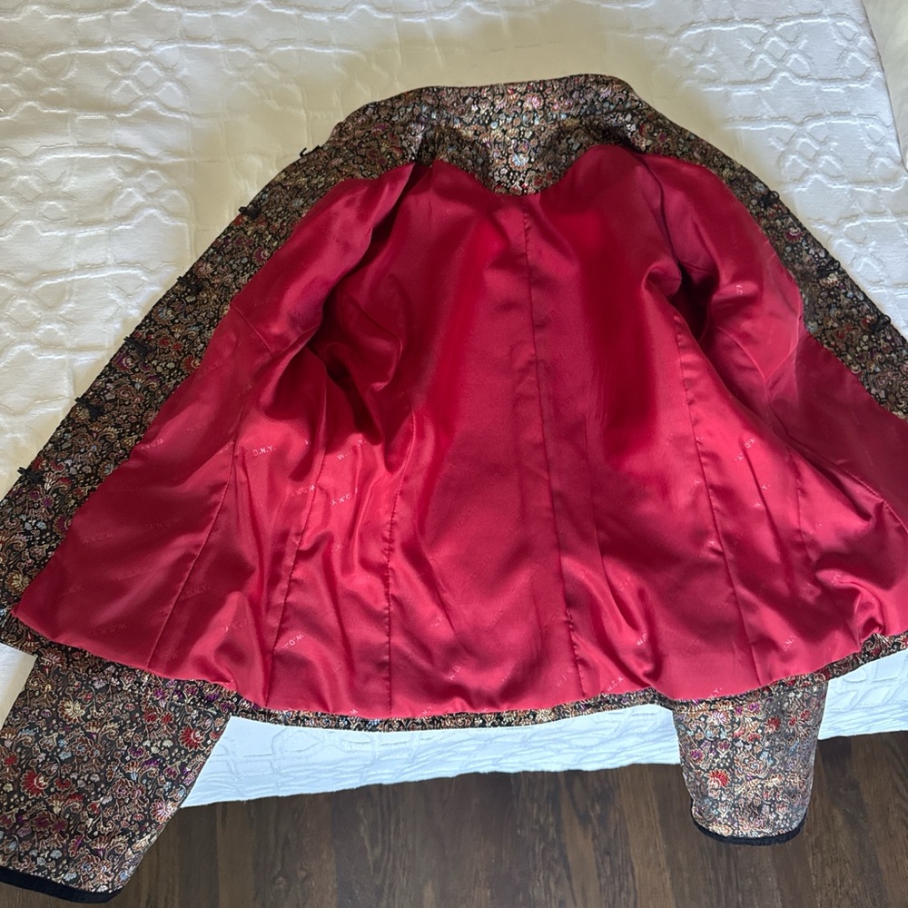 Womens Vintage Multicolor Metallic Brocade Jacquard Jacket - Picture 3 of 5